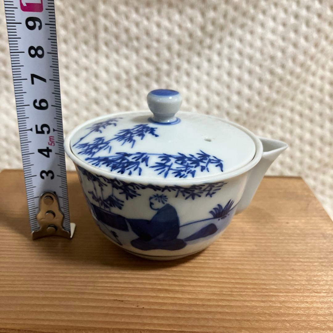 【蔵京陶苑】煎茶道具 小茶器揃 染付 祈峰造 急須 湯呑 湯冷まし 加藤和峰