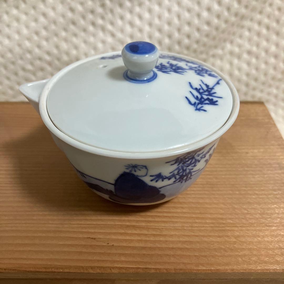 【蔵京陶苑】煎茶道具 小茶器揃 染付 祈峰造 急須 湯呑 湯冷まし 加藤和峰