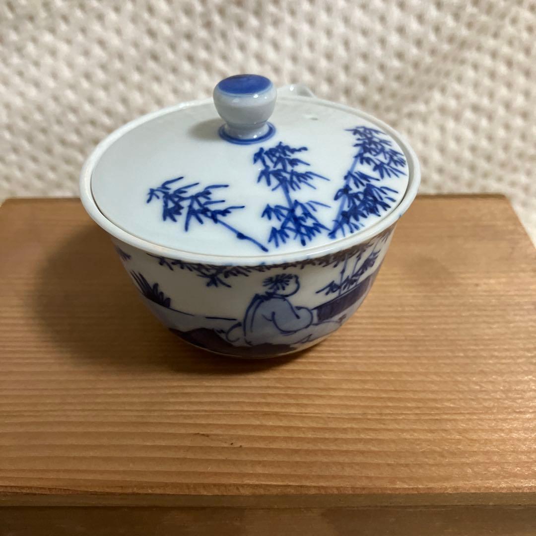 【蔵京陶苑】煎茶道具 小茶器揃 染付 祈峰造 急須 湯呑 湯冷まし 加藤和峰