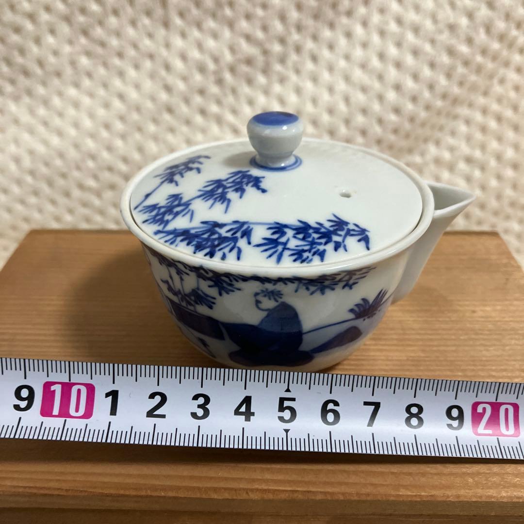 【蔵京陶苑】煎茶道具 小茶器揃 染付 祈峰造 急須 湯呑 湯冷まし 加藤和峰