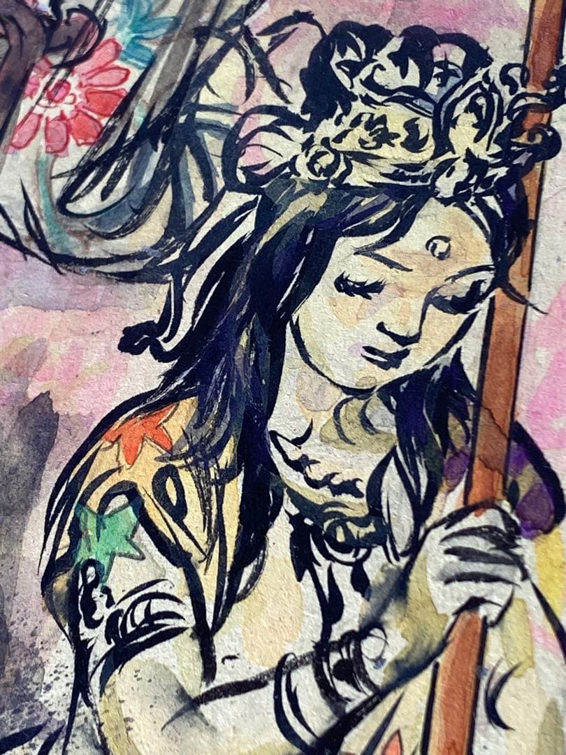 2886❣️近藤　大理　　絵画　　阿弥陀衆来迎越天楽