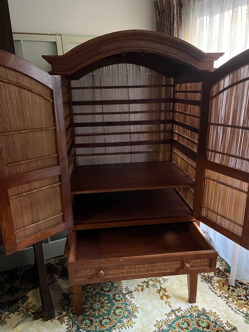 希少 アジアン キャビネット インテリア バンブー アンティーク インテリア