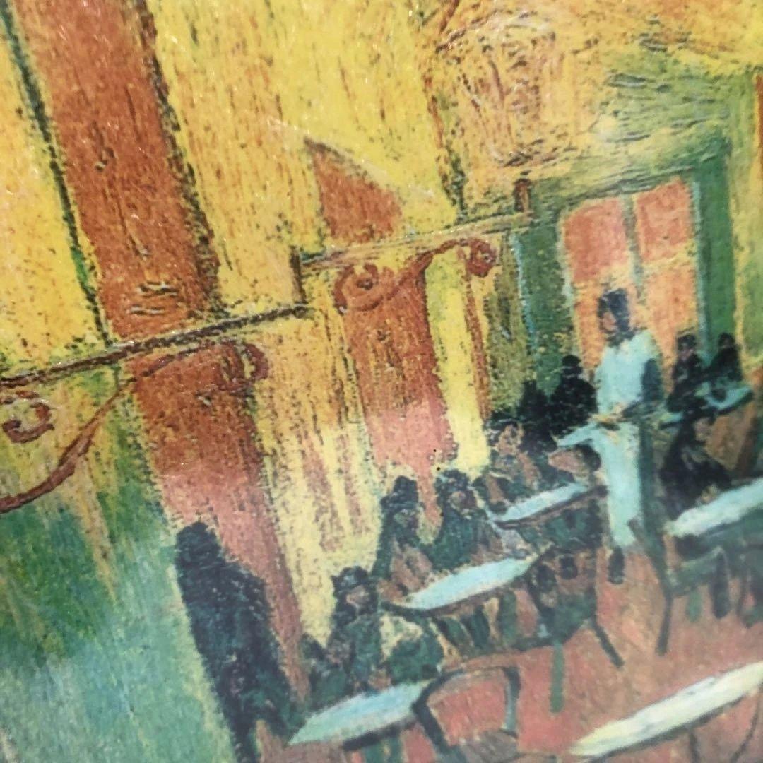 毎日、値下げ￼ゴッホ手書き模写￼星月夜のカフェ 油彩画