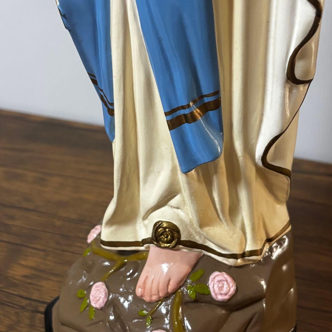 【未使用】マリア像　高さ５2cm 彫刻　ルルドの聖母像　置物　キリスト教