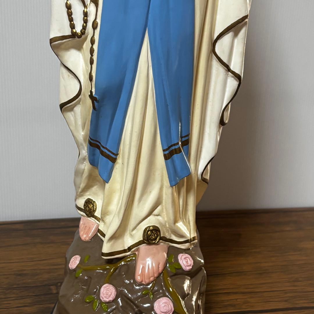 【未使用】マリア像　高さ５2cm 彫刻　ルルドの聖母像　置物　キリスト教