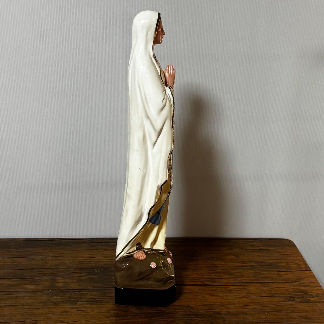 【未使用】マリア像　高さ５2cm 彫刻　ルルドの聖母像　置物　キリスト教