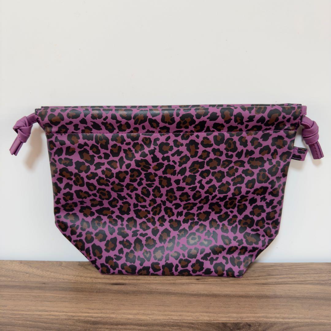 【新品未使用】コブクロ 九月八日 ドローストリングバック ヒョウ柄マルベリー