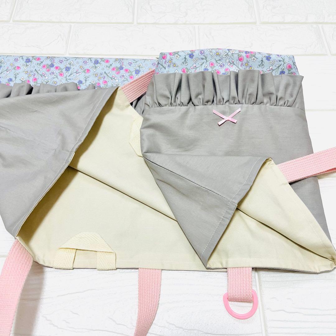 入園入学　5点セット　グレー✖️苺ブルー