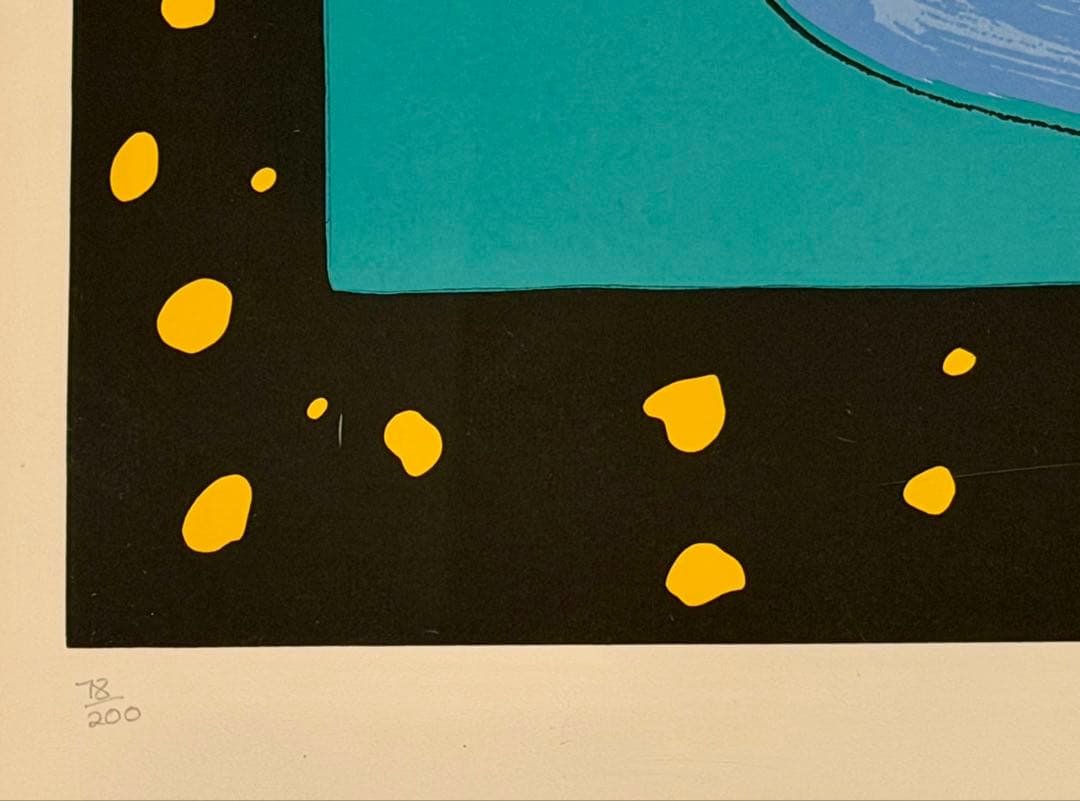 ケンドーン「青い花瓶の蘭」pop art 額装 静物画 花 版画 #249