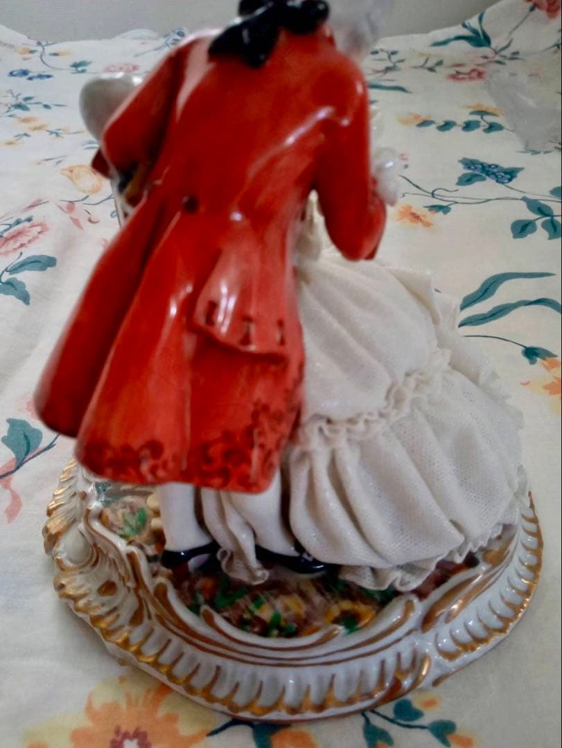 イタリア　フィギュリン　レース人形　ルイージファブリス　陶器　人形　男女