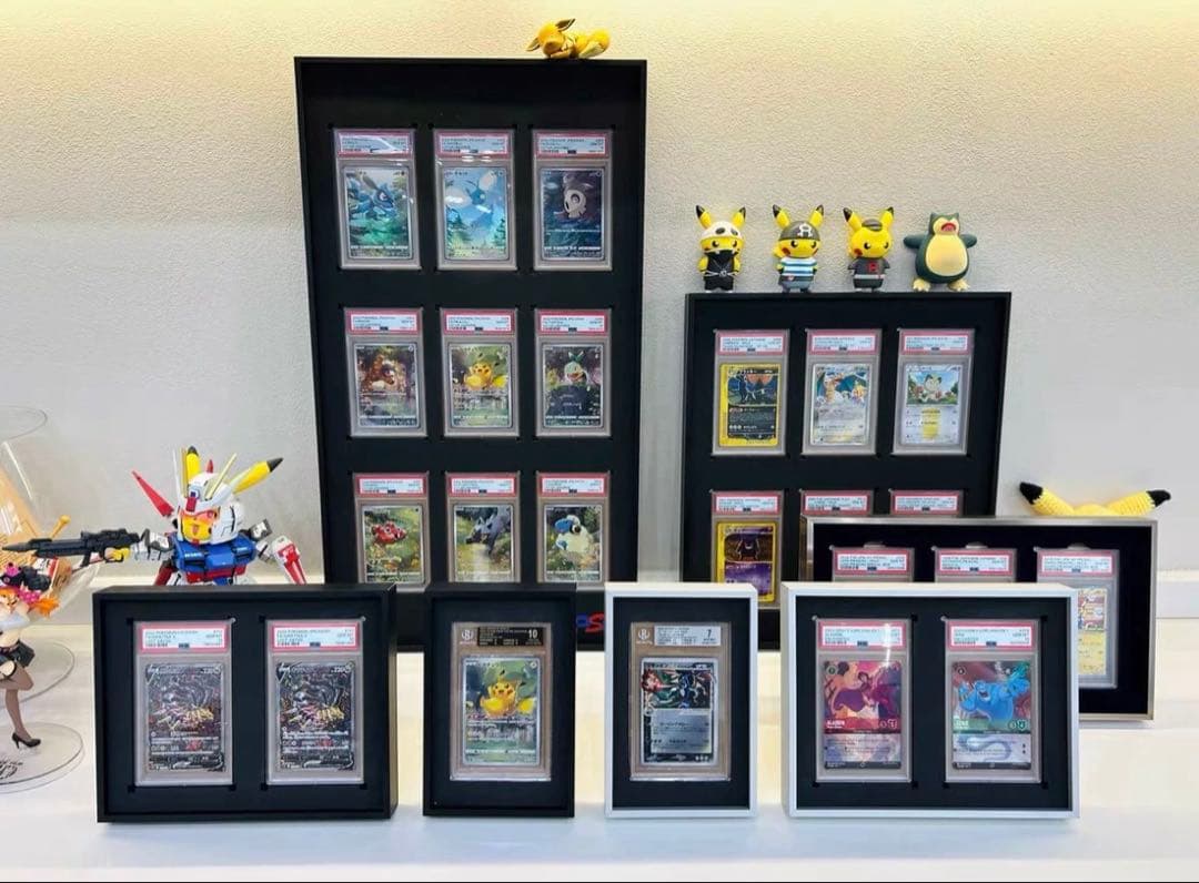 PSA鑑定用ケース　ディスプレイ　アルミ製　両面透明　壁掛け・卓上 6連　高級