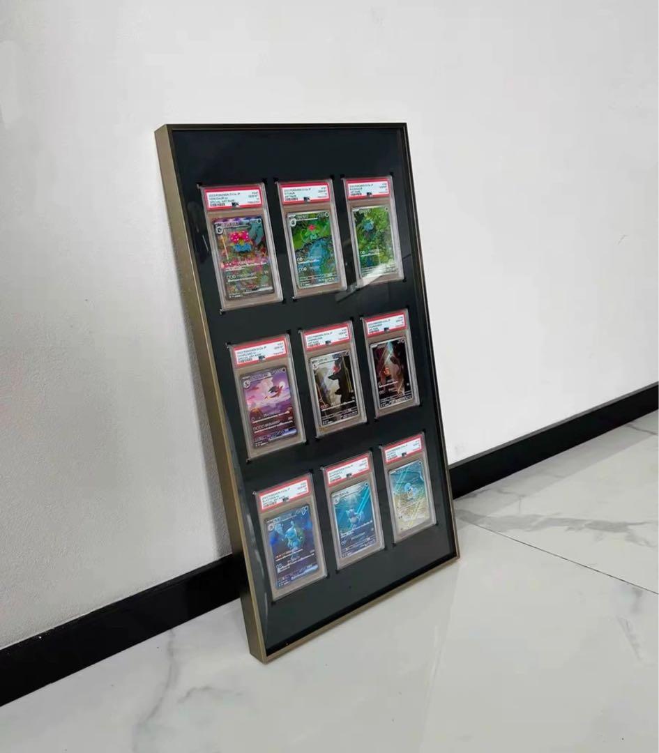 PSA鑑定用ケース　ディスプレイ　アルミ製　両面透明　壁掛け・卓上 6連　高級