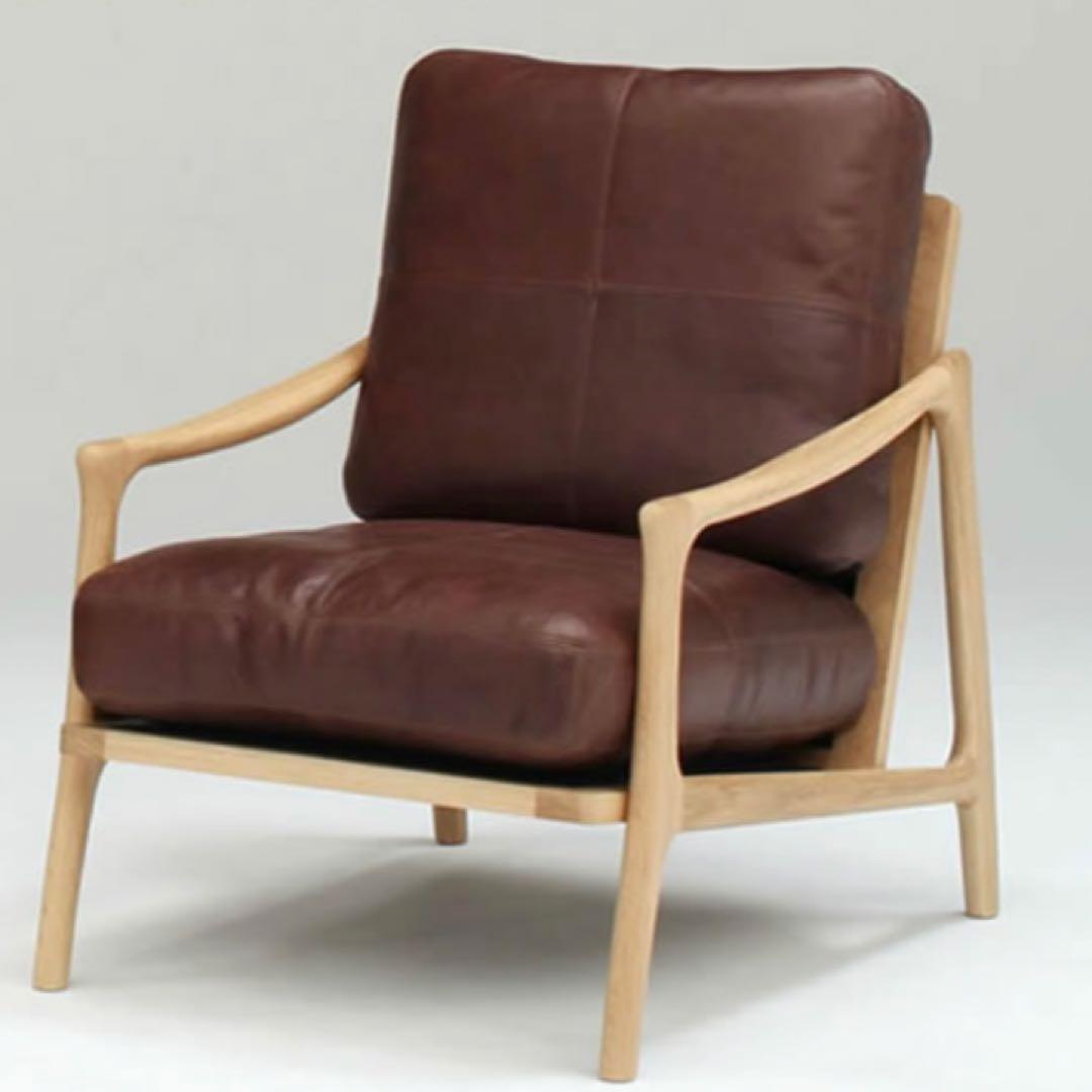 最終値下げ　1人掛けソファ オーデンセ オーク　本革　イエノワ　ienowa