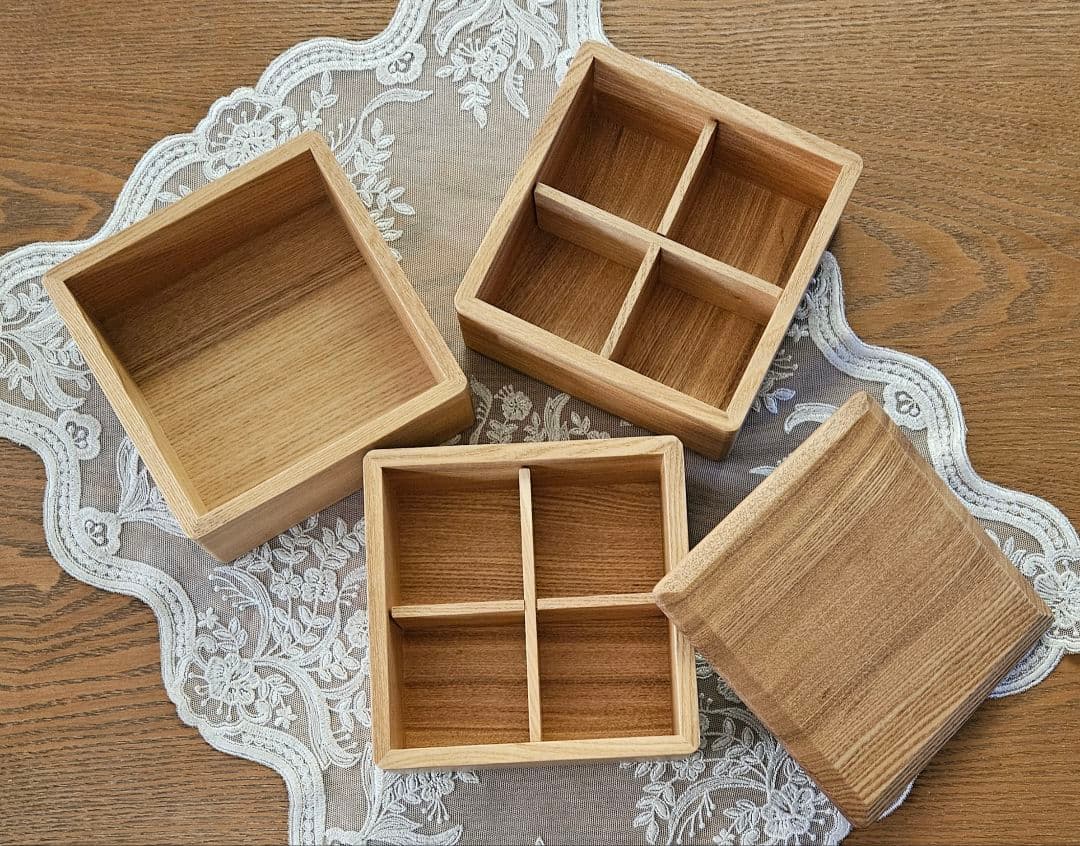 木製 タモ 三段重箱  新品