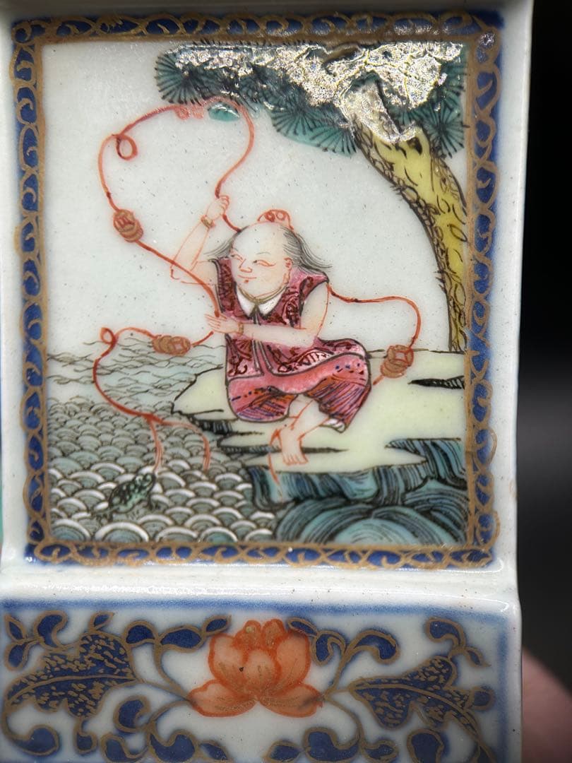 【希少】中国古玩 粉彩 文房四宝 3点セット 大清嘉慶年製 骨董 文房具 香炉