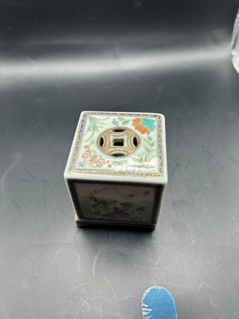 【希少】中国古玩 粉彩 文房四宝 3点セット 大清嘉慶年製 骨董 文房具 香炉