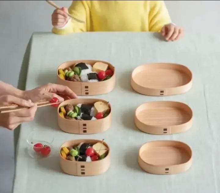 新品箱入り 大舘工芸社 秋田わっぱ 曲げわっぱ 小判弁当（中）