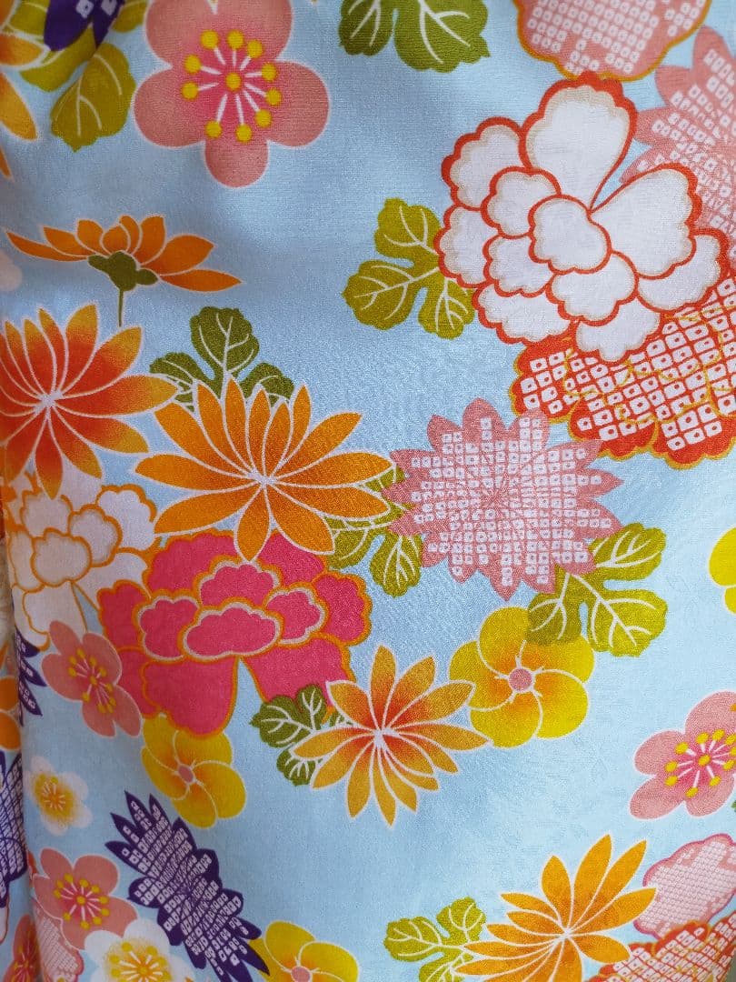 専用です☆薄いブルーの着物と作り帯フルセット☆七五三などに