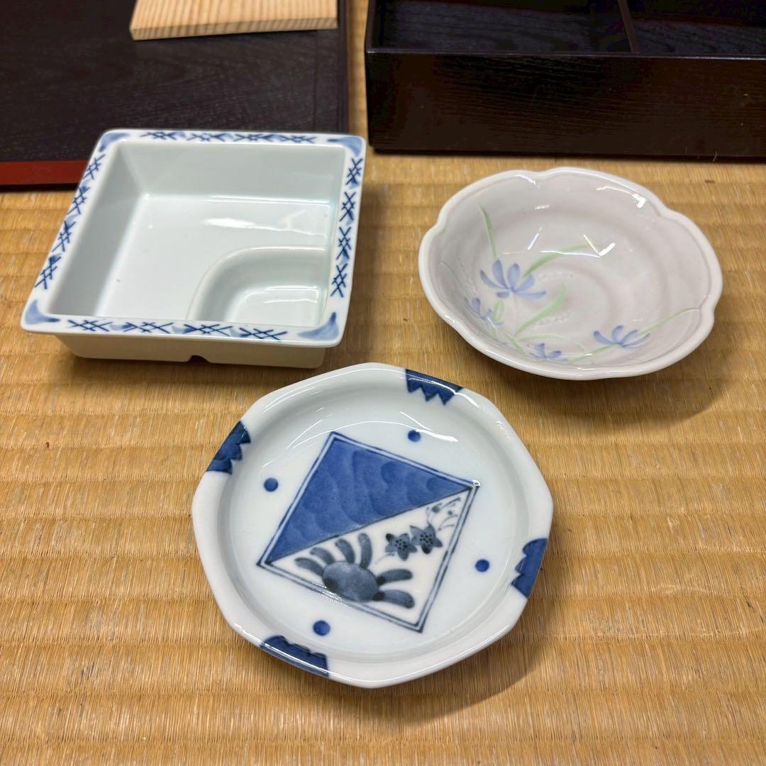 C- 1525▲松花堂弁当　山中塗　五人用　未使用　デッドストック