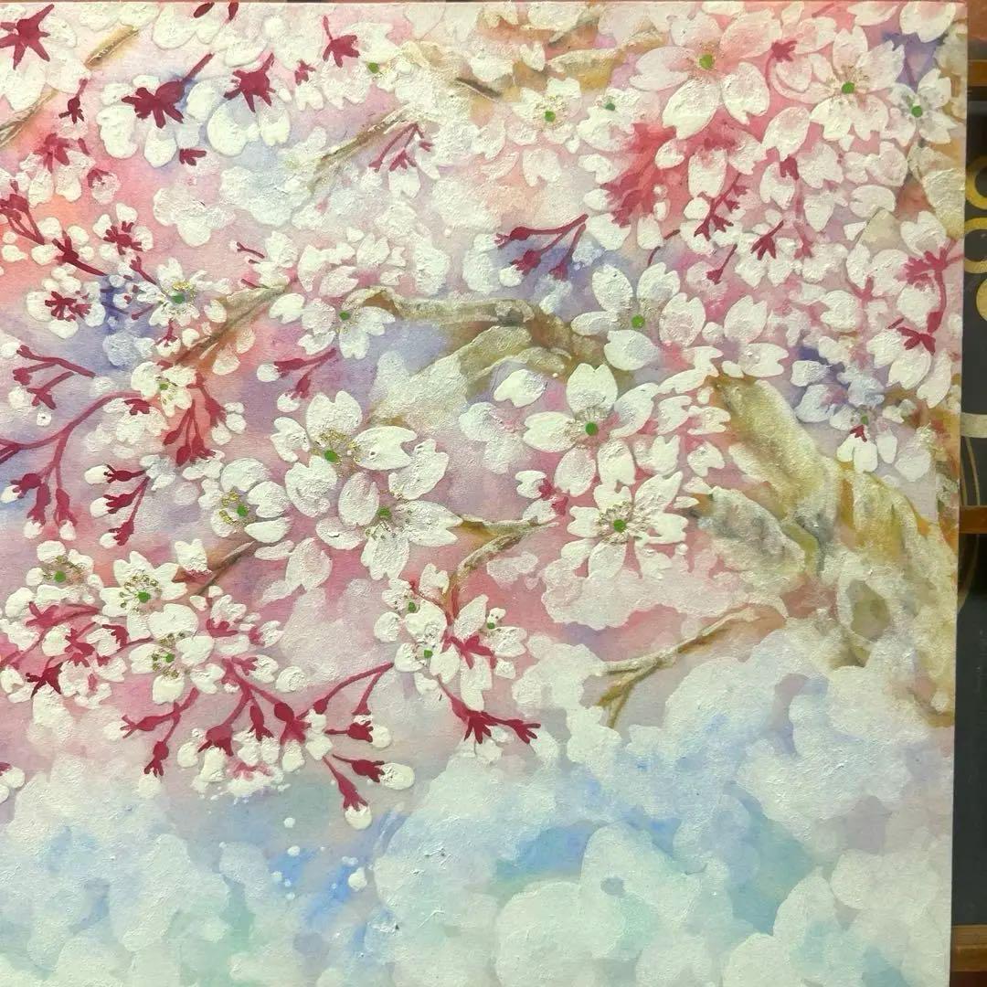吉祥日本画「天上　常盤桜　花御殿」　幸福の桜花
