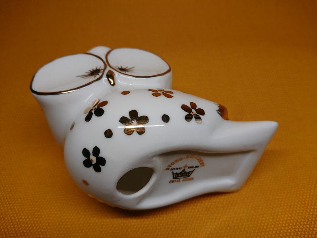 【美品】フクロウ　陶器　ヨーロッパ　置物　インテリア　工芸品　美術品　A1348