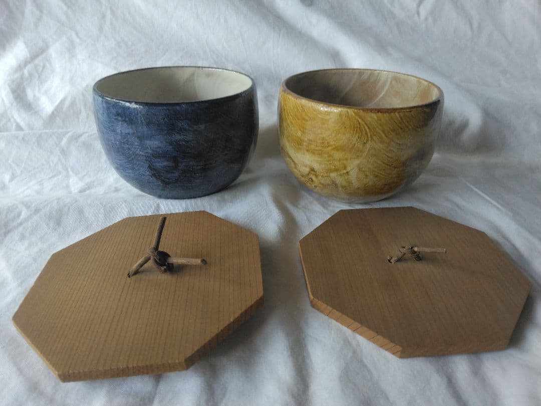 京焼 清水焼 陶あん 蓋付きのお碗 2点セット