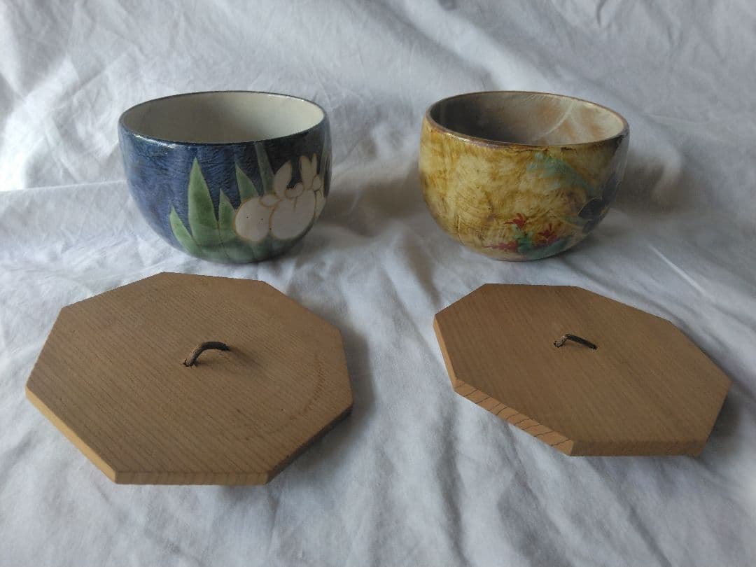 京焼 清水焼 陶あん 蓋付きのお碗 2点セット