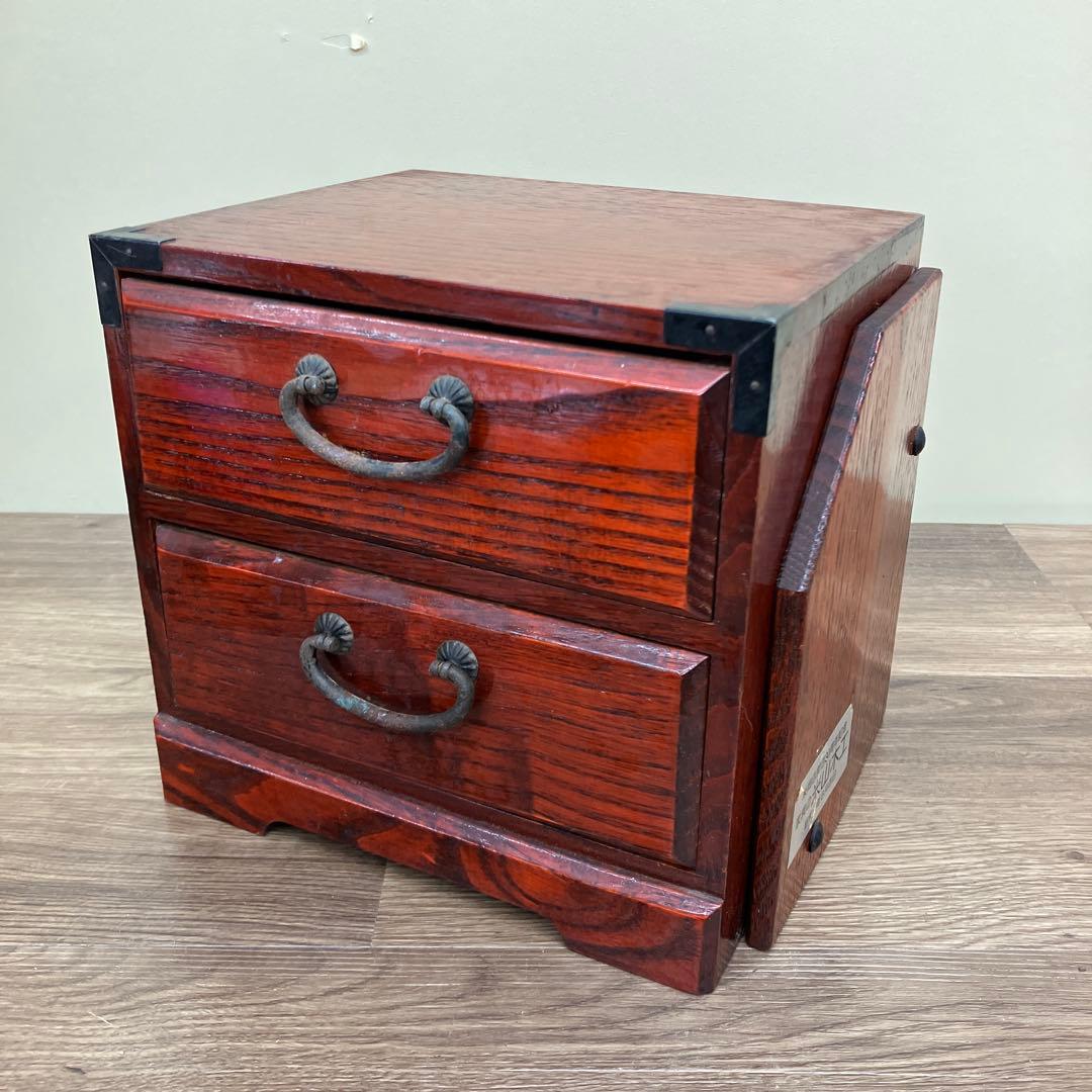 E-3 米山木工 小引き出し 2段 本棚 裁縫箱 ソーイングボックス 引き出し