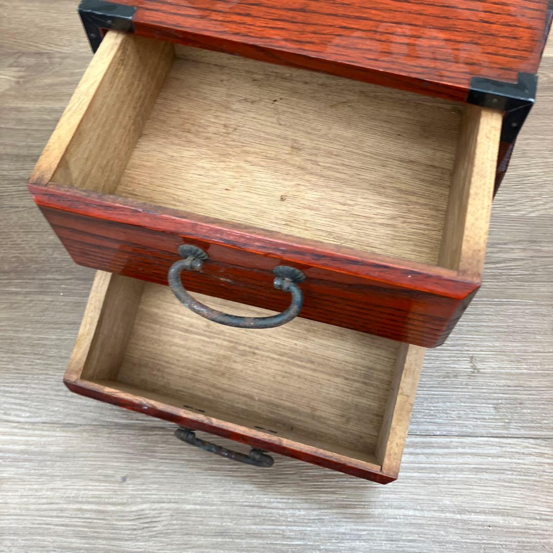 E-3 米山木工 小引き出し 2段 本棚 裁縫箱 ソーイングボックス 引き出し