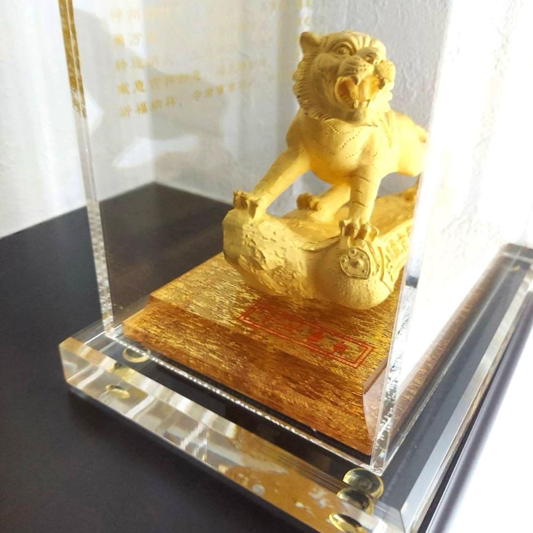 中国　香港　マカオ　虎　タイガー　骨董品　オブジェ　インテリア18×17cm
