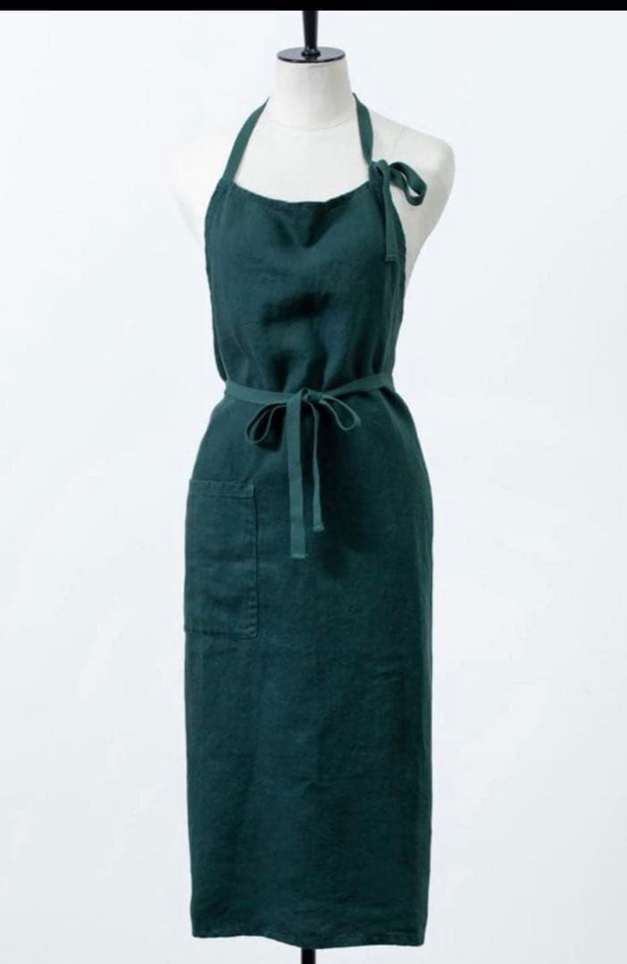 東原亜希formeエプロン　ダークグリーン