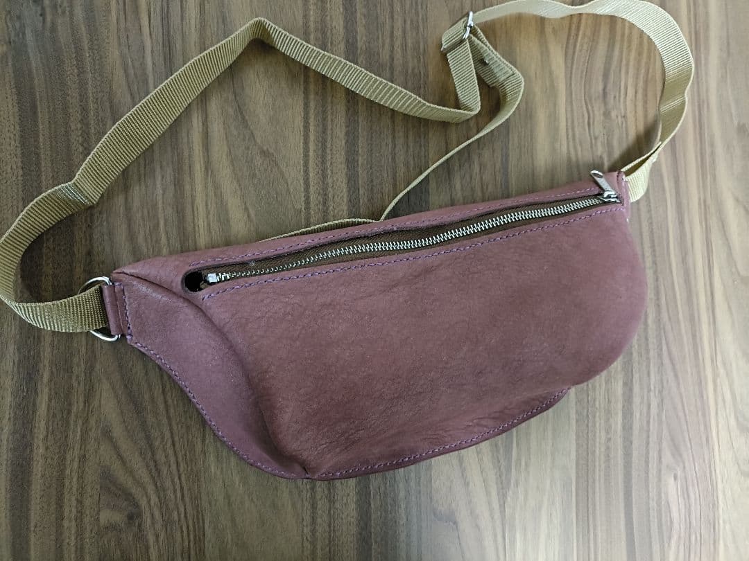 レッドブラウン ショルダーバッグ 新品未使用　ハンドメイド　ヌメ革　アメカジ