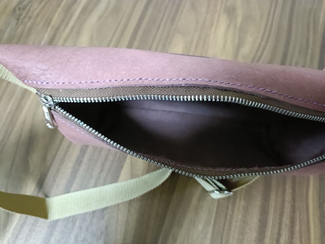 レッドブラウン ショルダーバッグ 新品未使用　ハンドメイド　ヌメ革　アメカジ