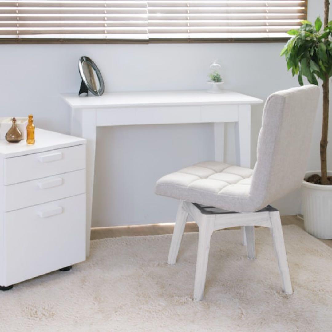 ニトリ NITORI 天然木 スリムデスク ホワイト PCデスク 勉強机 幅90