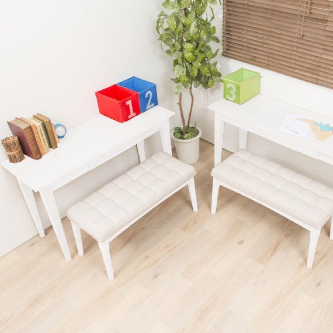 ニトリ NITORI 天然木 スリムデスク ホワイト PCデスク 勉強机 幅90