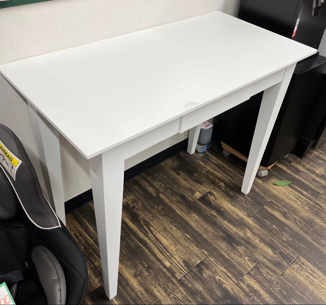 ニトリ NITORI 天然木 スリムデスク ホワイト PCデスク 勉強机 幅90