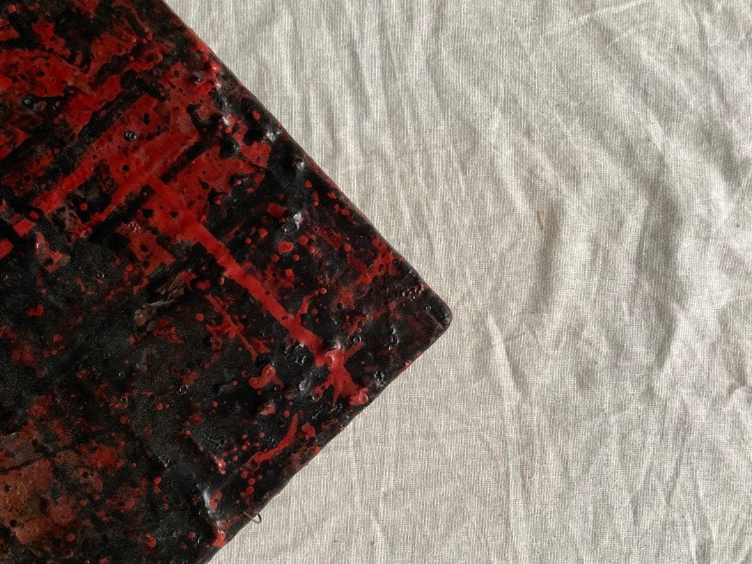 古物　漆塗り板