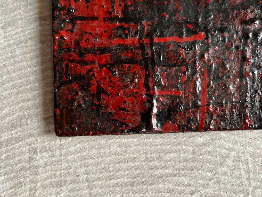 古物　漆塗り板