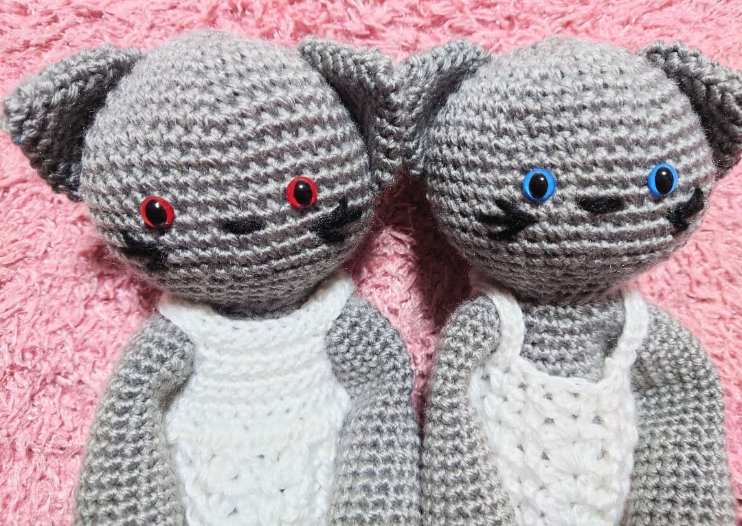 ネコちゃんカップル♡あみぐるみ