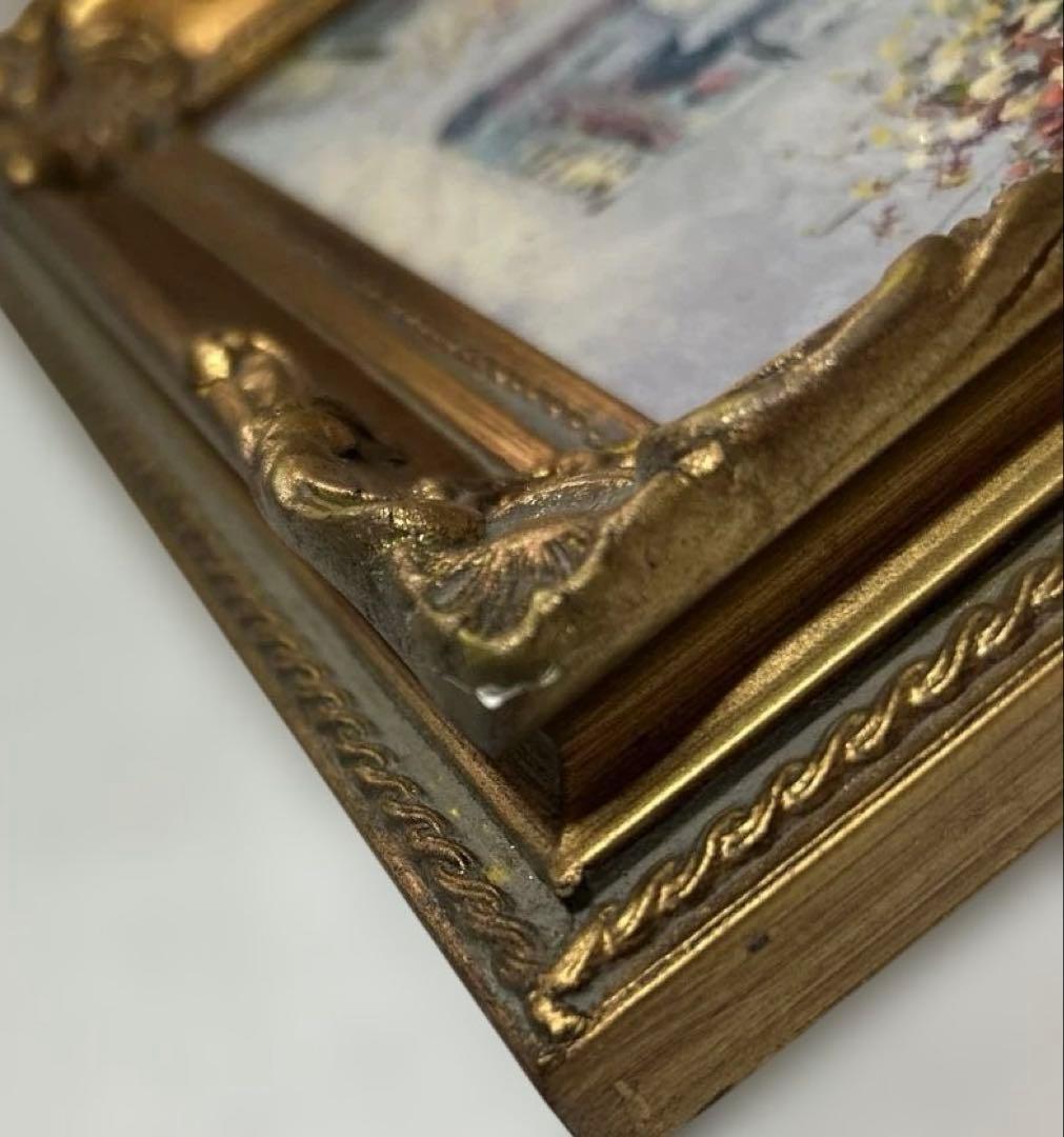 凱旋門アンティーク ゴールドフレーム 油絵 凱旋門