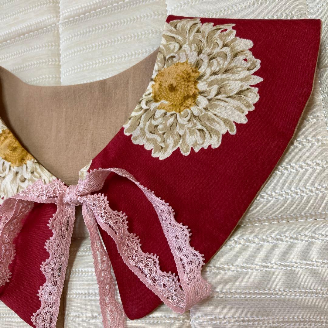 SALE ハンドメイド　大人用普通サイズつけ襟　ひな菊