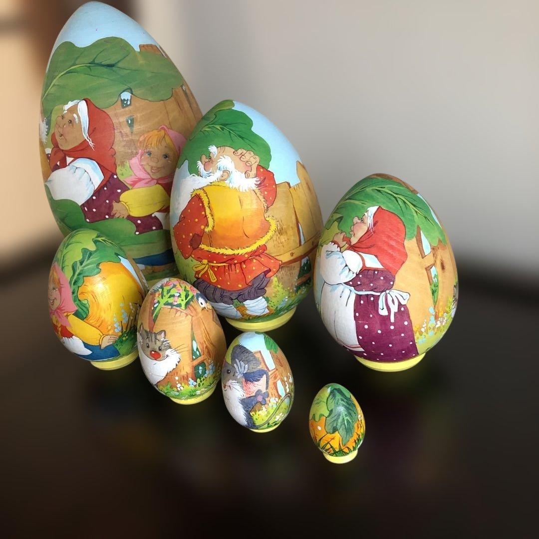 マトリョーシカ ロシア民話『おおきなかぶ』7P ロシア 工芸品