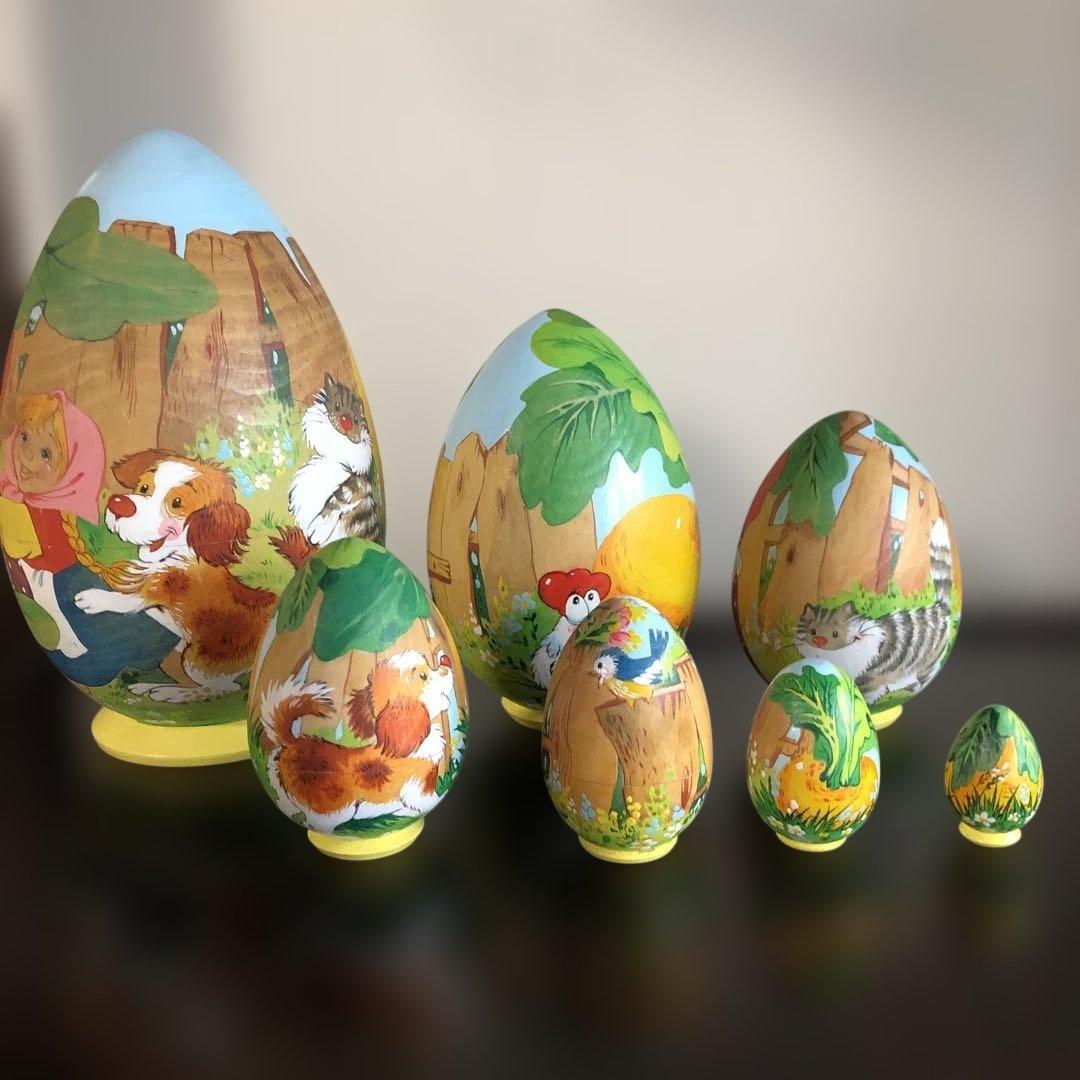 マトリョーシカ ロシア民話『おおきなかぶ』7P ロシア 工芸品