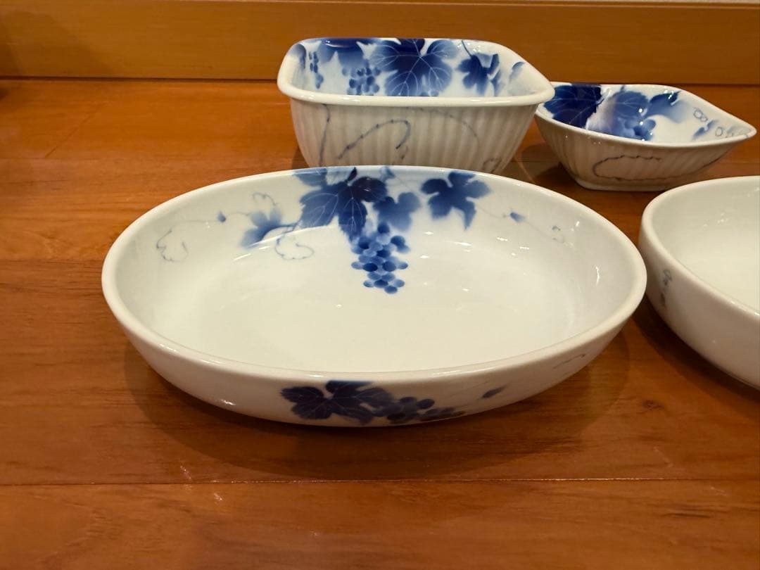 深川製磁　ブルーワイナリー　4点セット