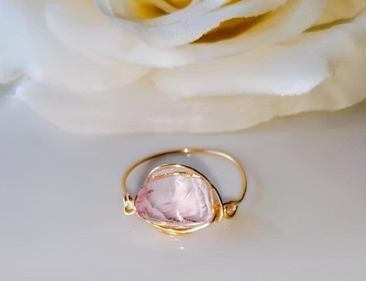 Kgf14 希少 アンダラクリスタル ルミネッセントピンク 原石 リング