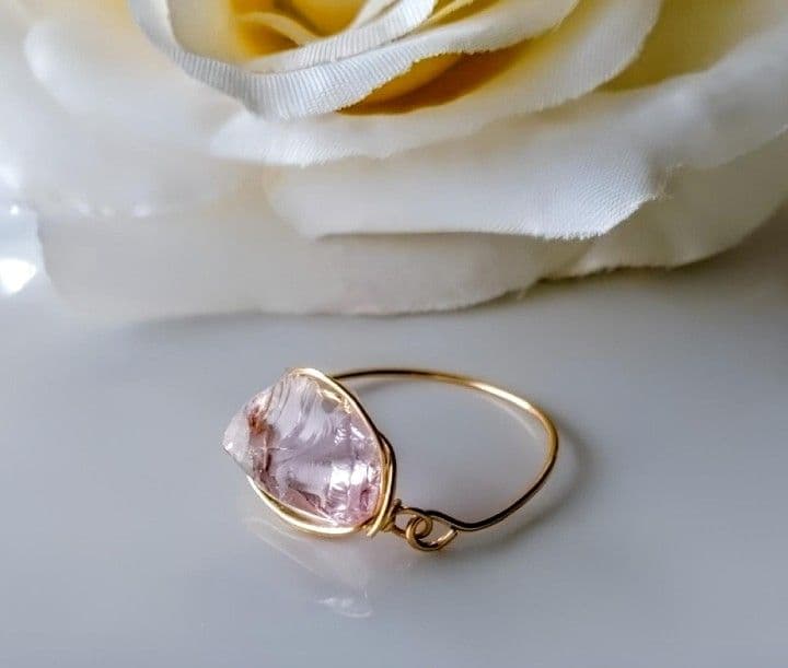 Kgf14 希少 アンダラクリスタル ルミネッセントピンク 原石 リング