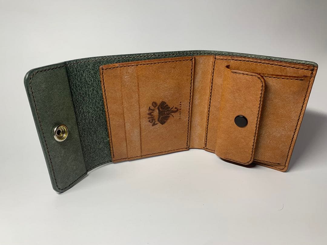 マルゴーレザー　三つ折り財布　ハンドメイド