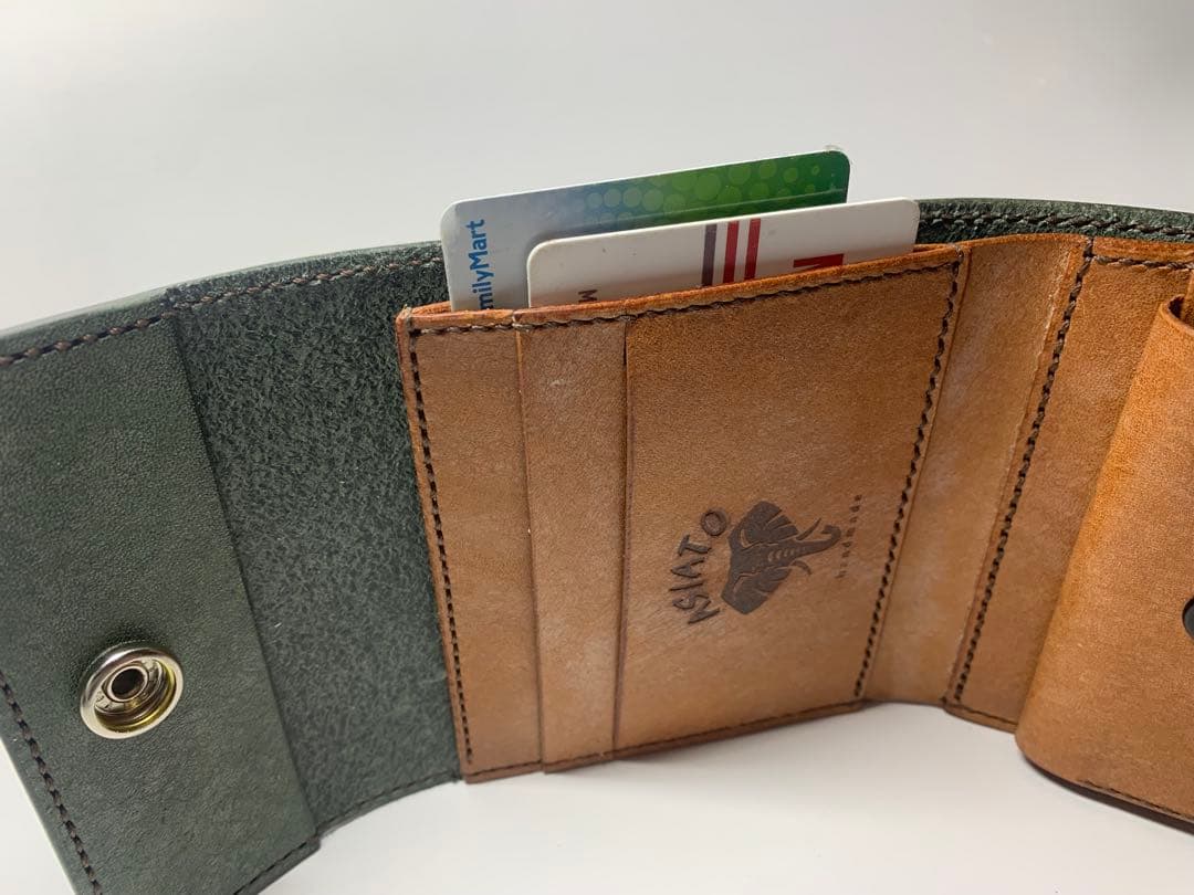 マルゴーレザー　三つ折り財布　ハンドメイド
