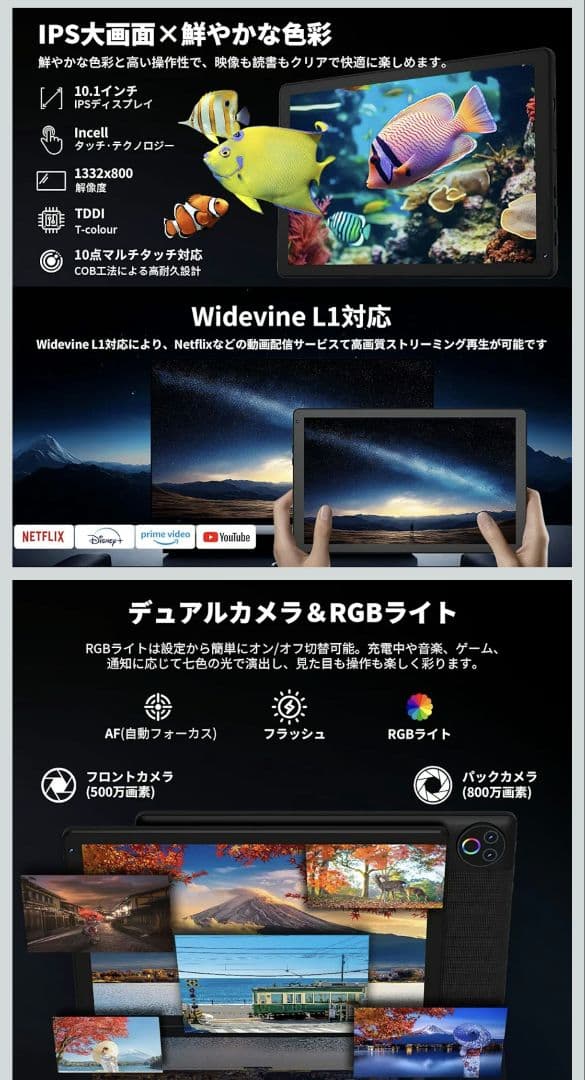 美品 タブレット HiGrace 10.4インチ Android15