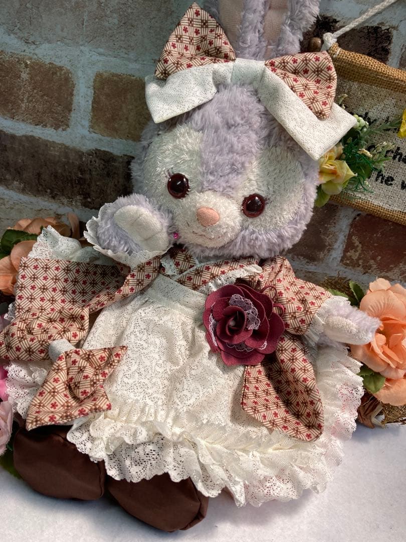 ステラルーＳ　茶系花柄　コサージュ和着物ドレス６点コスチューム　リーナベル出品中